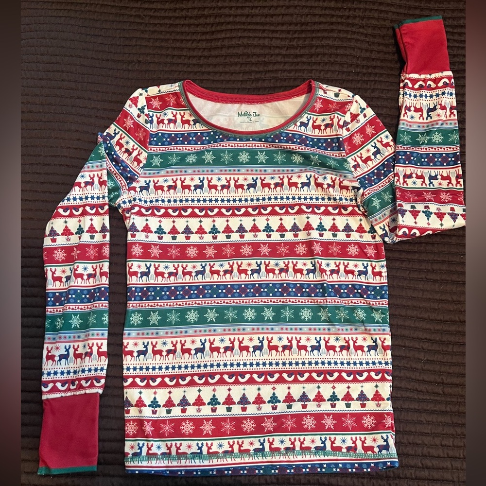 Girls Matilda Jane Holiday Reindeer Pajama Top